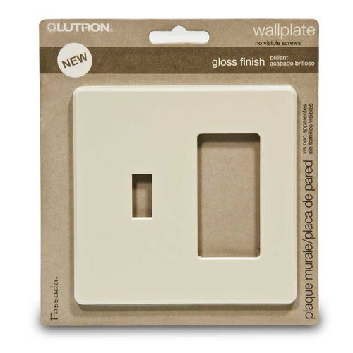 Main product image of Fassada 2-Gang  1 Traditional/1 Designer Wall Plate (Light Almond)
