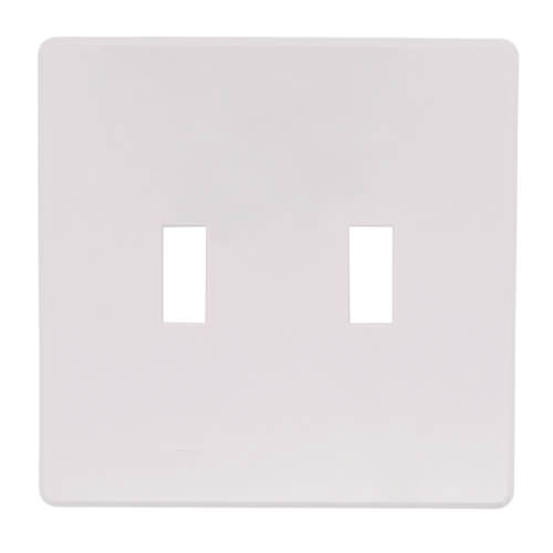 Main product image of Fassada 2 Gang Wall Plate for Traditional Style Dimmers or Switches, FG-2-WH, White