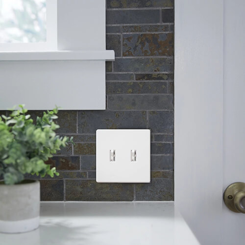 Main product image of Fassada 2 Gang Wall Plate for Traditional Style Dimmers or Switches, FG-2-WH, White