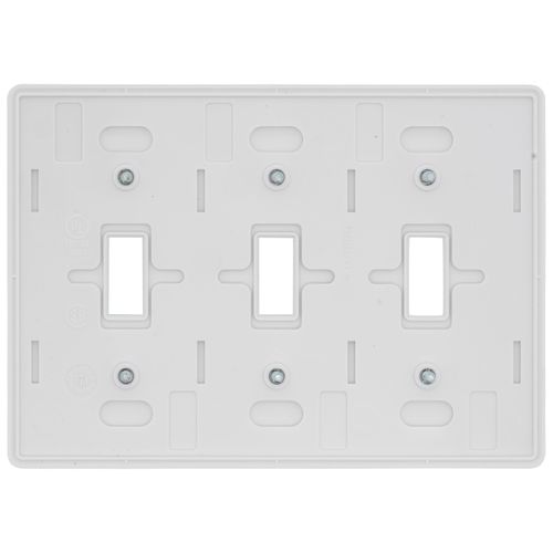Main product image of Fassada 3 Gang Wall Plate for Traditional Style Dimmers or Switches, FG-3-WH, White