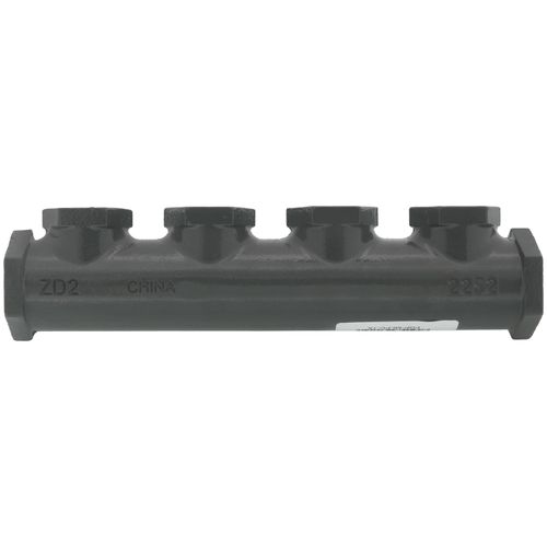 Main product image of 4 port, 1-1/4" x 1" Female, with 3/4" Female Ports, Large Poly Coated Manifold