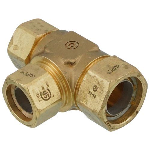Main product image of 1" x 3/4" x 3/4" TracPipe AutoFlare Brass Reducing Tee