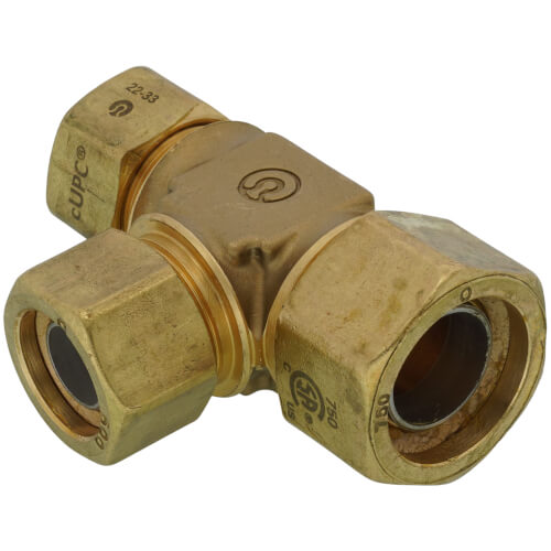 Main product image of 3/4" x 1/2" x 1/2" TracPipe AutoFlare Brass Reducing Tee