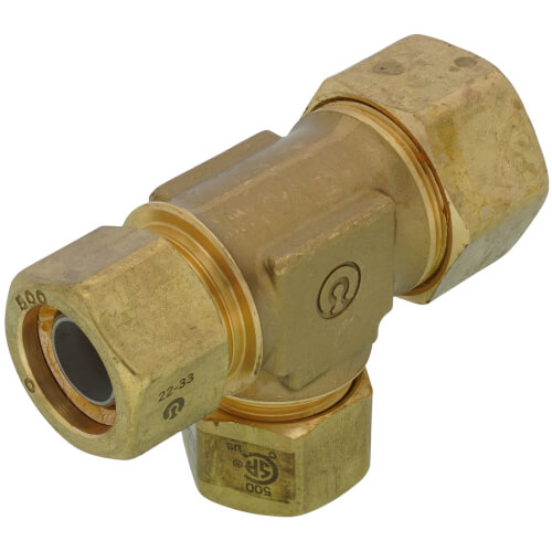 Main product image of 3/4" x 1/2" x 1/2" TracPipe AutoFlare Brass Reducing Tee
