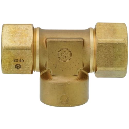 Main product image of 3/4" TracPipe x 3/4" TracPipe 1/2" Female NPT Brass AutoFlare Reducing Tee
