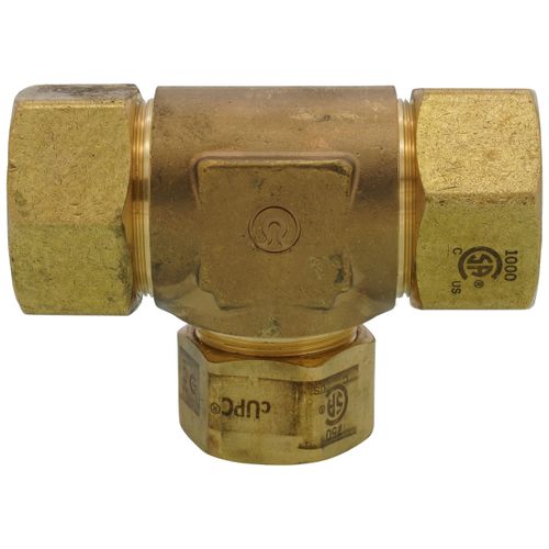 Main product image of 1" x 1" x 3/4" TracPipe AutoFlare Brass Reducing Tee