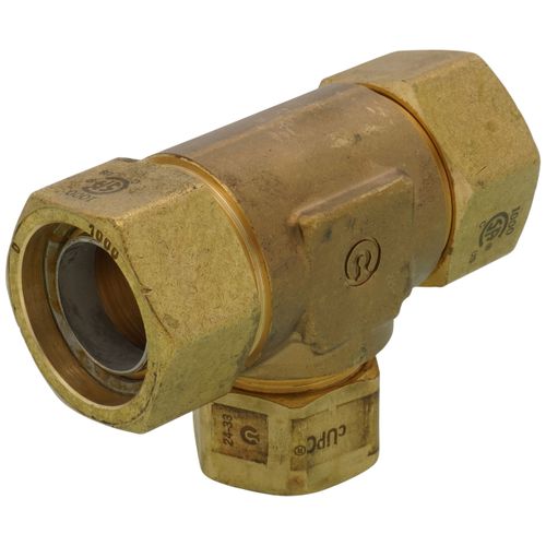 Main product image of 1" x 1" x 3/4" TracPipe AutoFlare Brass Reducing Tee