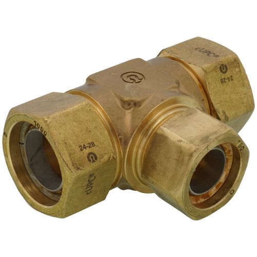 Main product image of 1" x 1" x 3/4" TracPipe AutoFlare Brass Reducing Tee