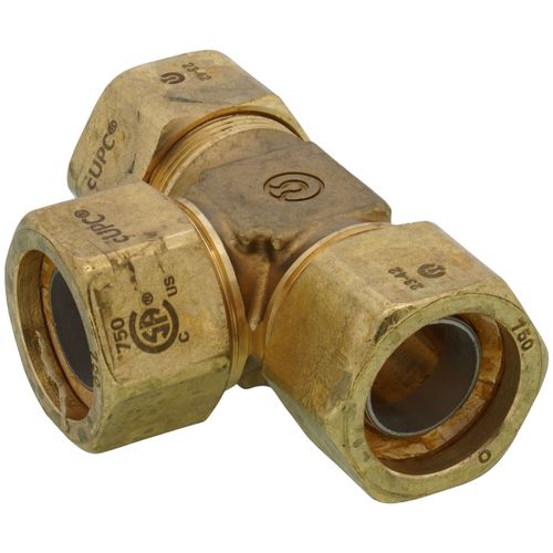 Main product image of 3/4" Tracpipe Brass AutoFlare Tee