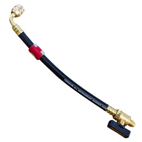 HR1XR 1/4" x 8" Length Ball Valve Refrigerant Hose A2L Adapter Extension (Black w Tag)