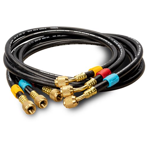Main product image of HR3 1/4" x 5' Length Open Valves Hose Set - 3 Pack Refrigerant Hose Set (Black w/ Tags)