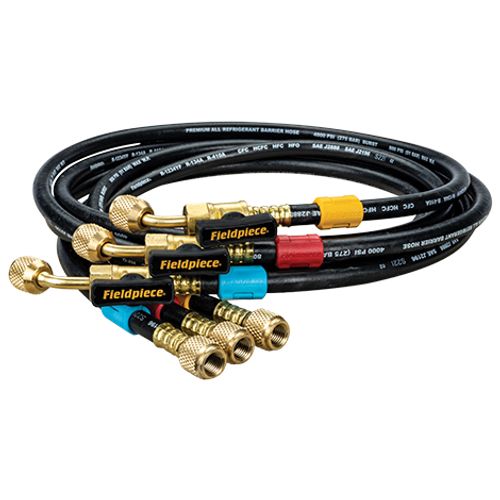 Main product image of HR3B 1/4" x 5' Length Ball Valve - 3 Pack Refrigerant Hose Set (Black w/ Tags)