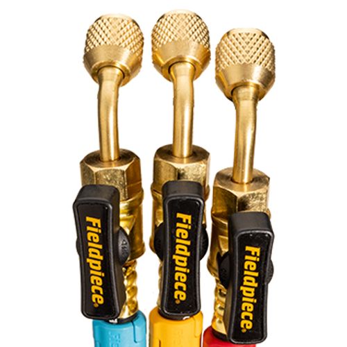Main product image of HR3BM (2) 5/16" and (1) 1/4" Mini-Split Ball Valve Hose Set - 3 Pack, 5' Length (Black w/ Tags)