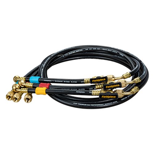 HR3XB 1/4" x 8" Ball Valves Refrigerant Hose Extension Set - 3 Pack (Black w/ Tags)