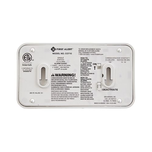 Main product image of Carbon Monoxide Alarm w/ 10-Year Battery & Digital Temperature Display