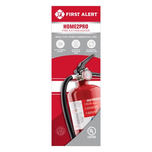 Main product image of HOME2 Rechargeable Fire Extinguisher UL Rated 2-A:10-B:C (Red)
