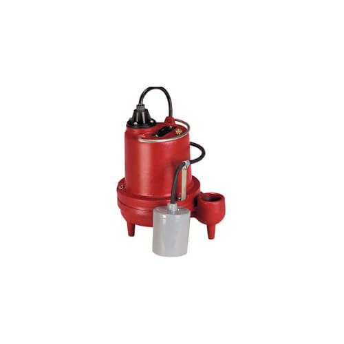 Main product image of 1/3 HP C.I. Automatic Submersible Effluent Pump w/ Wide-Angle Piggyback Float Switch - 115v - 25ft Cord
