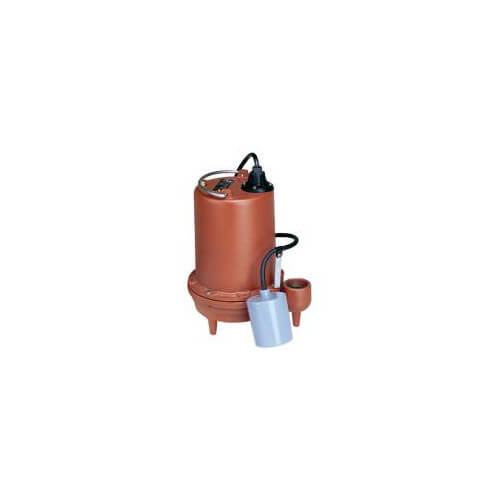 Main product image of 6/10 HP C.I. Auto Submersible Effluent Pump w/ Wide-Angle Piggyback Float Switch, 208-230v - 10 ft Cord