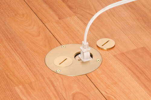 Main product image of Round Cut-InBox, Brass Cover w/ Threaded Plugs