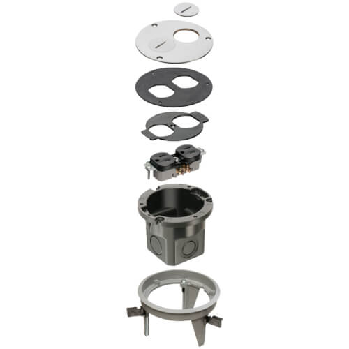 FLB4362NL Arlington FLB4362NL DROPIN 1Gang Round Floor Box Kit for