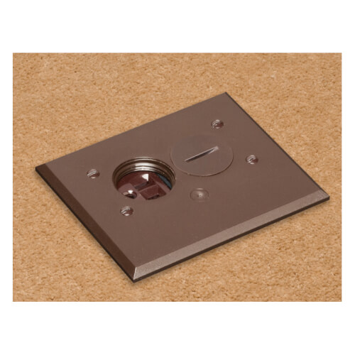 Main product image of 1-Gang Non-Metallic Adjustable Floor Box w/ Two Threaded Plugs (Brown)