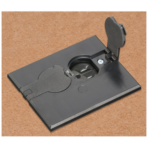 Main product image of Adjustable Non-Metallic Floor Box for New Floors with Flip Lids (Black)
