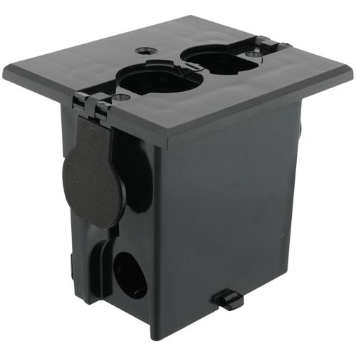 Main product image of Adjustable Non-Metallic Floor Box for New Floors with Flip Lids (Black)