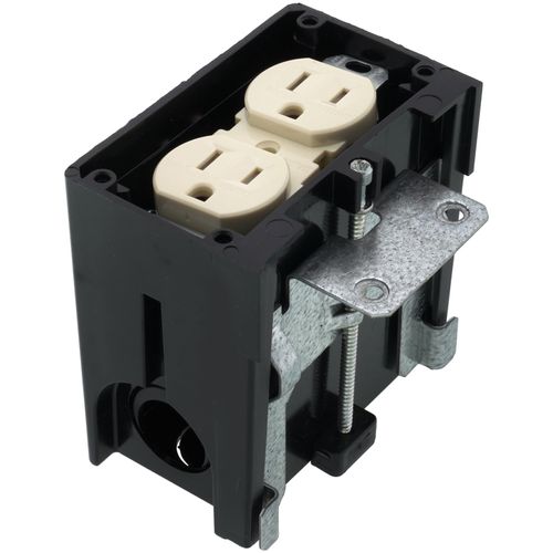 Main product image of Adjustable Non-Metallic Floor Box for New Floors with Flip Lids (Almond)