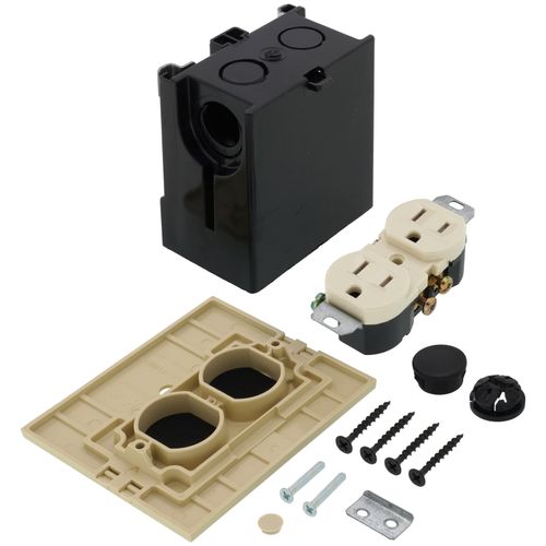 Main product image of Adjustable Non-Metallic Floor Box for New Floors with Flip Lids (Almond)