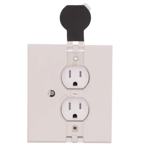 Main product image of Adjustable Non-Metallic Floor Box for New Floors with Flip Lids (White)