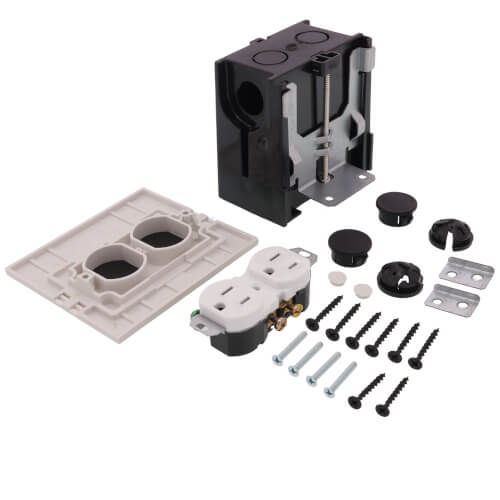Main product image of Adjustable Non-Metallic Floor Box for New Floors with Flip Lids (White)