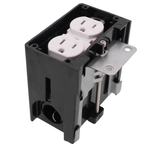 Main product image of Adjustable Non-Metallic Floor Box for New Floors with Flip Lids (White)