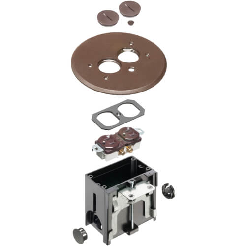 Main product image of Adjustable Non-Metallic Round Floor Box for New Floors (Brown)