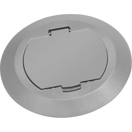 Main product image of 6" Round Non-Metallic Floor Box Cover Kit w/ Flip Lid for New Concrete (Gray)