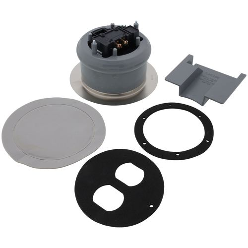 Main product image of InBox Metallic Recessed Floor Box Cover Kit w/ Low Voltage Divider (Nickel-Plated Brass)