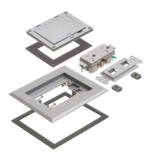FLBC8510GY Arlington FLBC8510GY 1Gang NonMetallic Floor Box Cover Frame Kit (Gray)