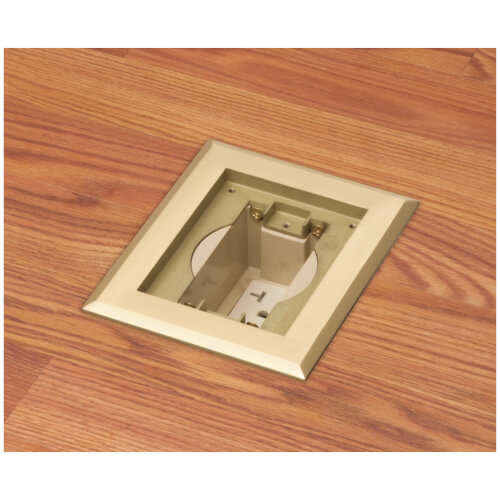 Main product image of 1-Gang Recessed Floor Box Cover Frame Kit for New Concrete (Brass-Plated Zinc)