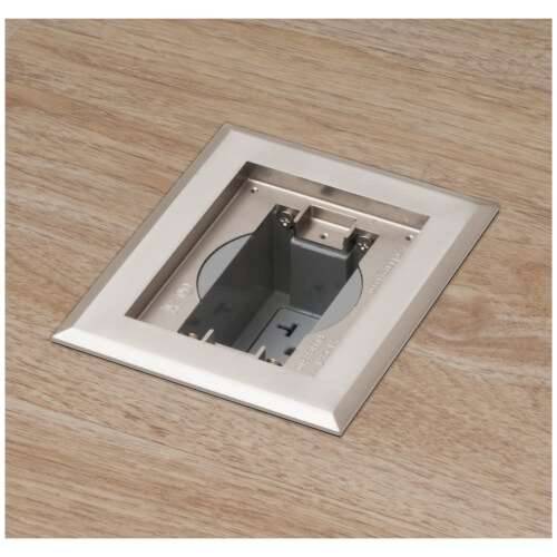 Main product image of 1-Gang Recessed Floor Box Cover Frame Kit for New Concrete (Nickel-Plated Zinc)
