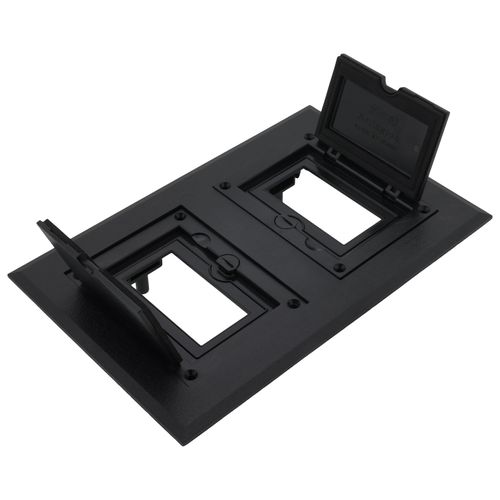 Main product image of 2-Gang Non-Metallic Floor Box Cover Frame Kit (Black)