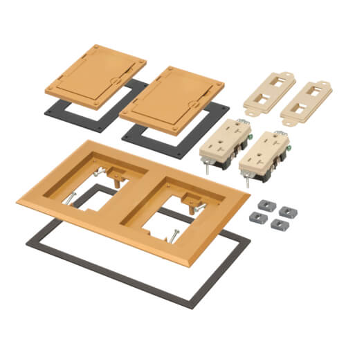 FLBC8520CA Arlington FLBC8520CA 2Gang NonMetallic Floor Box Cover Frame Kit (Caramel)