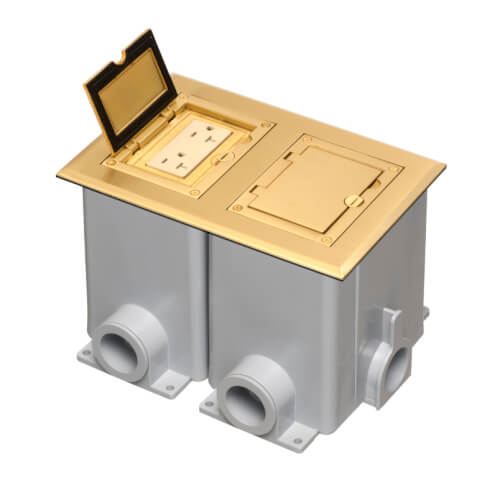 Main product image of 2-Gang Non-Metallic Floor Box Cover Frame Kit (Brass)