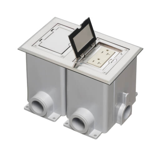 Main product image of 2-Gang Non-Metallic Floor Box Cover Frame Kit (Nickel)
