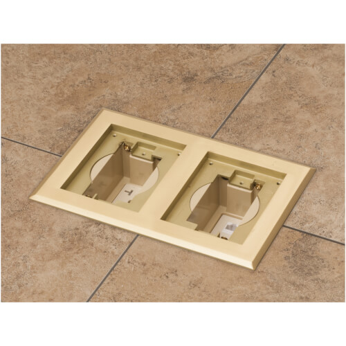 FLBC8528MB Arlington FLBC8528MB 2Gang Recessed Floor Box Cover Frame Kit for New Concrete
