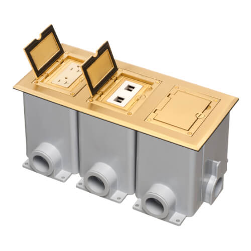 Main product image of 3-Gang Non-Metallic Floor Box Cover Frame Kit (Brass)