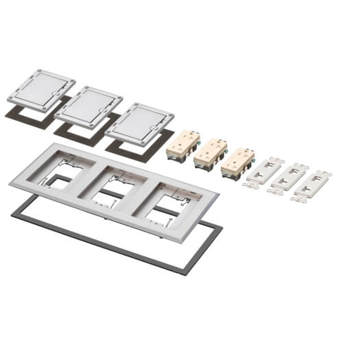 Main product image of 3-Gang Non-Metallic Floor Box Cover Frame Kit (Nickel)