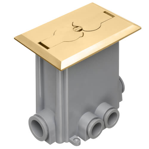 Main product image of Non-Metallic Floor Box w/ 2 Flip Lids for New Concrete Pours (Brass)