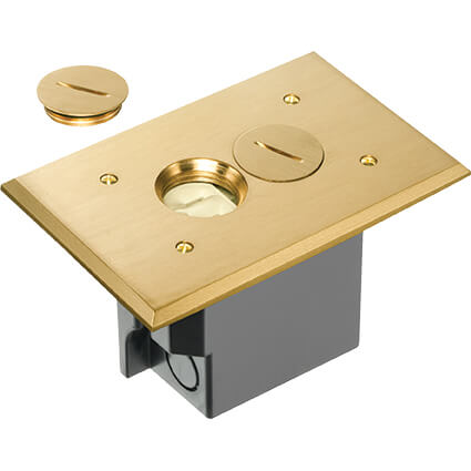 Main product image of Non-Metallic Floor Box w/ Metallic Cover for Existing Floors (Brass)