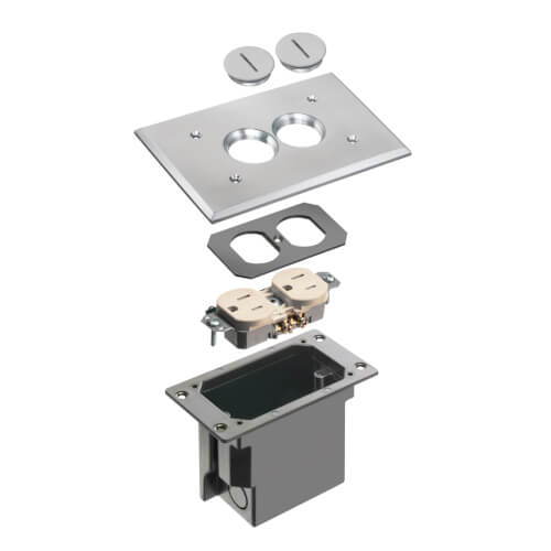 Main product image of Non-Metallic Floor Box w/ Metallic Cover for Existing Floors (Nickel Plated)