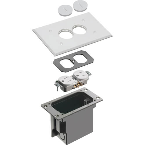 Main product image of Non-Metallic Floor Box w/ Non-Metallic Cover for Existing Floors (White)