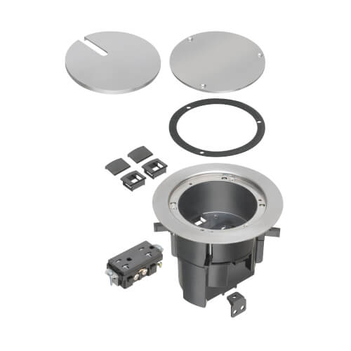 Main product image of InBox Floor Box Kit w/ Recessed Wiring Device for Existing Floors (Nickel-Plated)